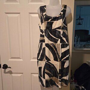 Weekend Max Mara Sleeveless Cotton Printed Geometric Shift Dress Size 12